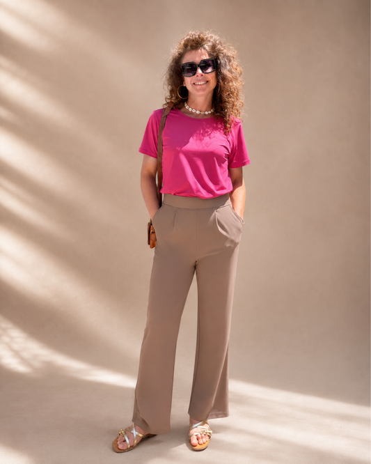 Pantalon large- respirant et recyclé - Robin couleur taupe